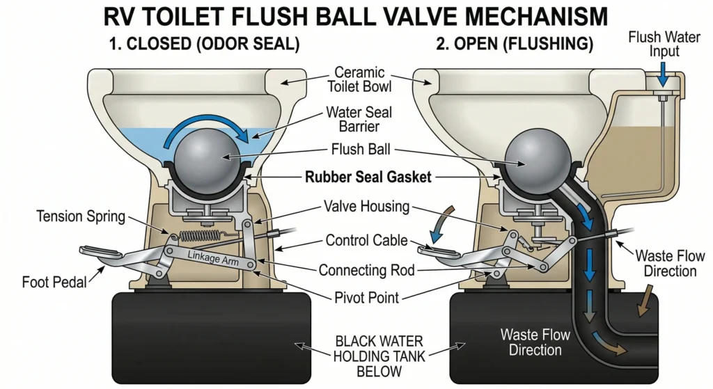 How the Dometic Flush Ball System Works