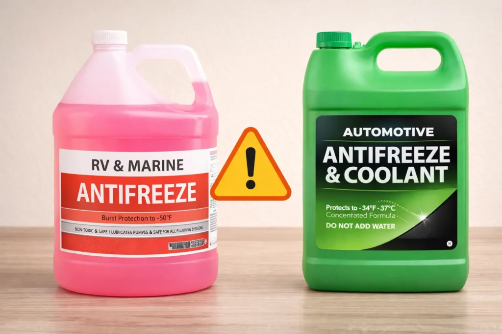 RV antifreeze vs automotive antifreeze comparison