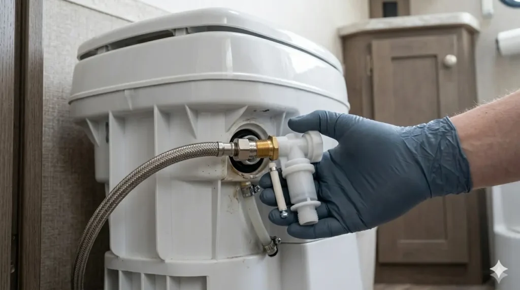 Replacing the water valve on a Thetford camper toilet