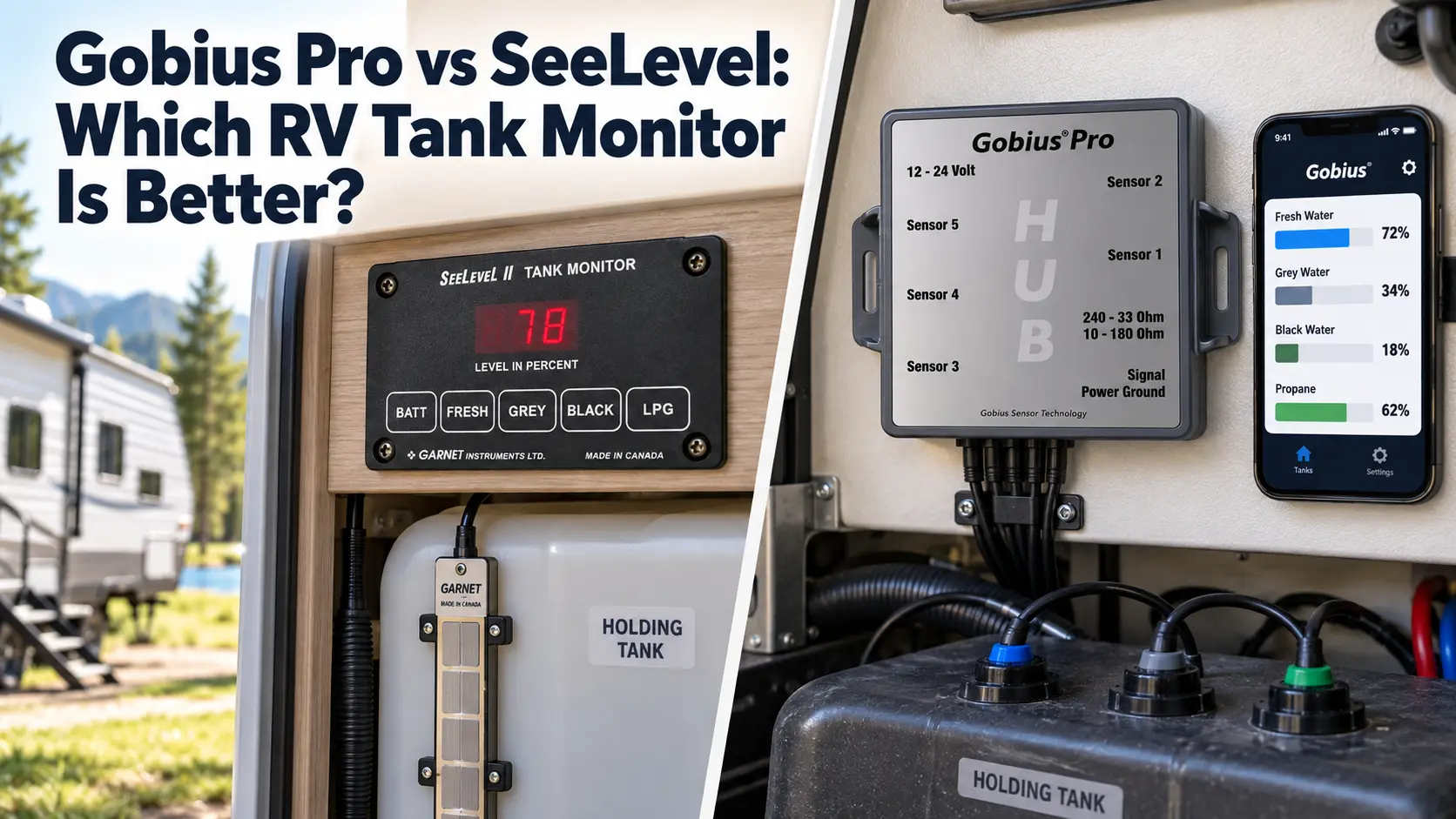 Gobius Pro vs SeeLevel Which RV Tank Monitor Is Better